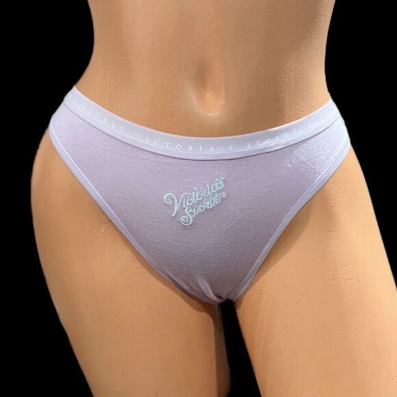 Victorias Secret Soft Cotton & Modal Thong panty lavender Medium - Picture 2 of 4